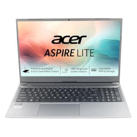 Acer Aspire Lite AMD Ryzen 3 5300U Premium Thin and Light Laptop (Windows 11 Home/16 GB RAM/512 GB SSD) AL15-41 with 39.62 cm (15.6") Full HD Display, Metal Body, Steel Gray, 1.6 KG